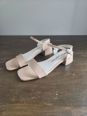 Women's Low Block Heel Sandals in Blush Pink